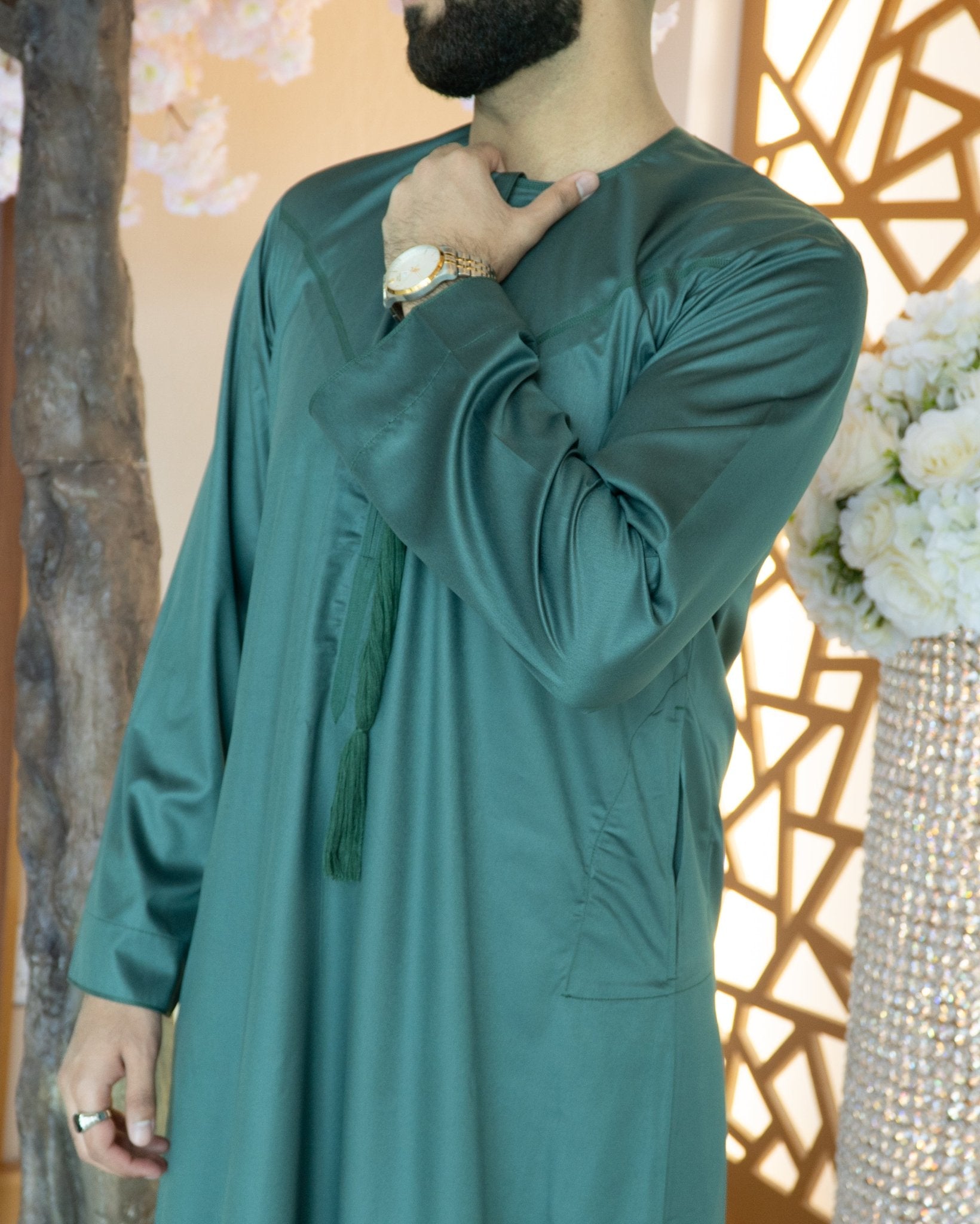 Emerald Green Emirati Thobe - Al-Jameel